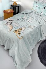 Παιδική κουβέρτα ultrasoft μονή Zootopia aqua-grey guy laroche