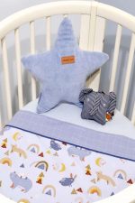 Σεντόνια λίκνου σετ des.411 light blue baby oliver