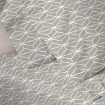 Παπλωματοθήκη Menta Εμπριμέ 520 Grey Μονή - Υπέρδιπλη