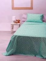 Σετ Σεντόνια cotton feelings 22 Aqua Μονό 165×270