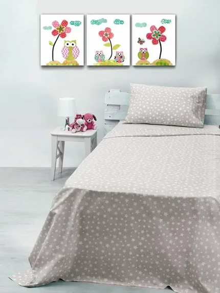 Σετ Σεντόνια cotton feelings 22 Grey Μονό (165×270)
