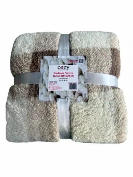 Γούνινη Κουβέρτα Tartan Μονή 150x200 - Διπλη 200Χ220