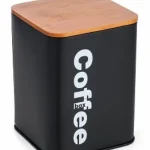Κουτί μεταλλικό Coffee Με Ξύλινο Καπάκι