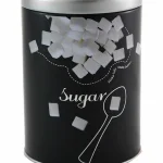 Κουτί Sugar Μεταλλικό με Καπάκι Μαύρο Χρώμα