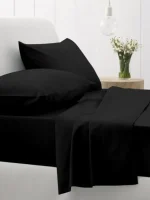 Κατωσέντονο Cotton Feelings με λάστιχο 111 Black Ημίδιπλο